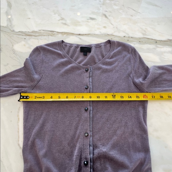 BANANA REPUBLIC MONOGRAM PURPLE SILK CASHMERE CARDIGAN SIZE S NWOTS! - Picture 11 of 14